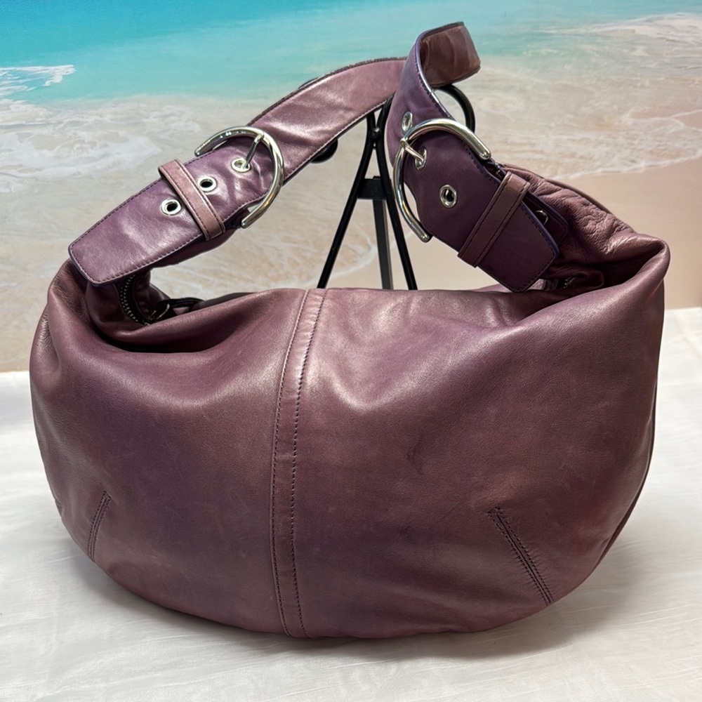 Coach Purple Leather Shoulder Bag